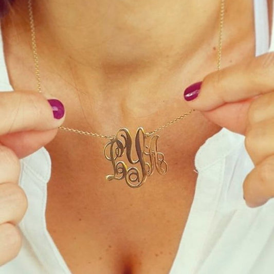 Mon Ami Monogram Necklace - Gold / 17.72 inches (45cm) The Namely Mine thenamelymine