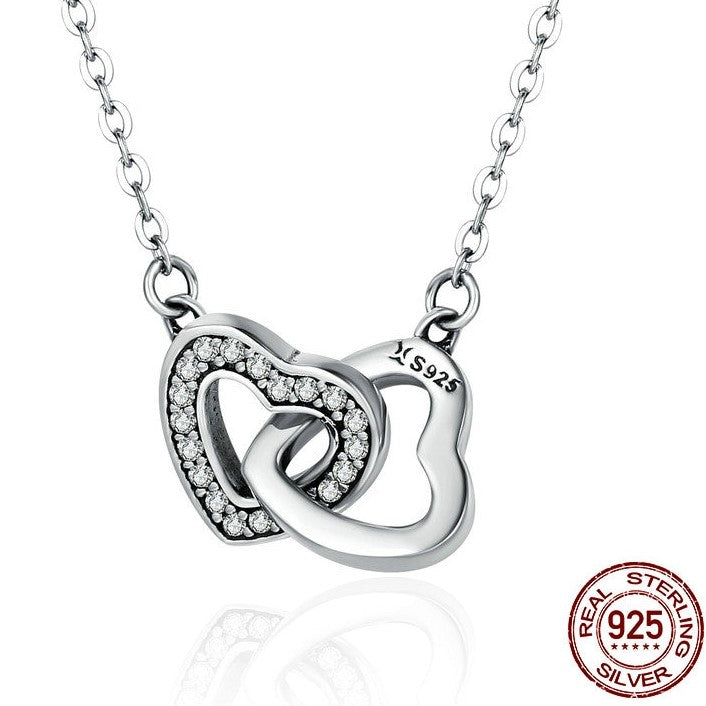 Entwined Silver Hearts Necklace - The Namely Mine thenamelymine