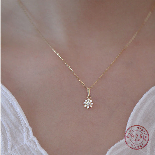 Crystal Flower Pendant Necklace - The Namely Mine thenamelymine