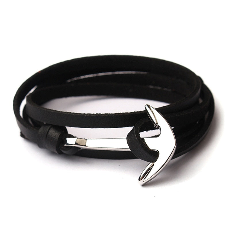 Seaworthy Leather Anchor Bracelet