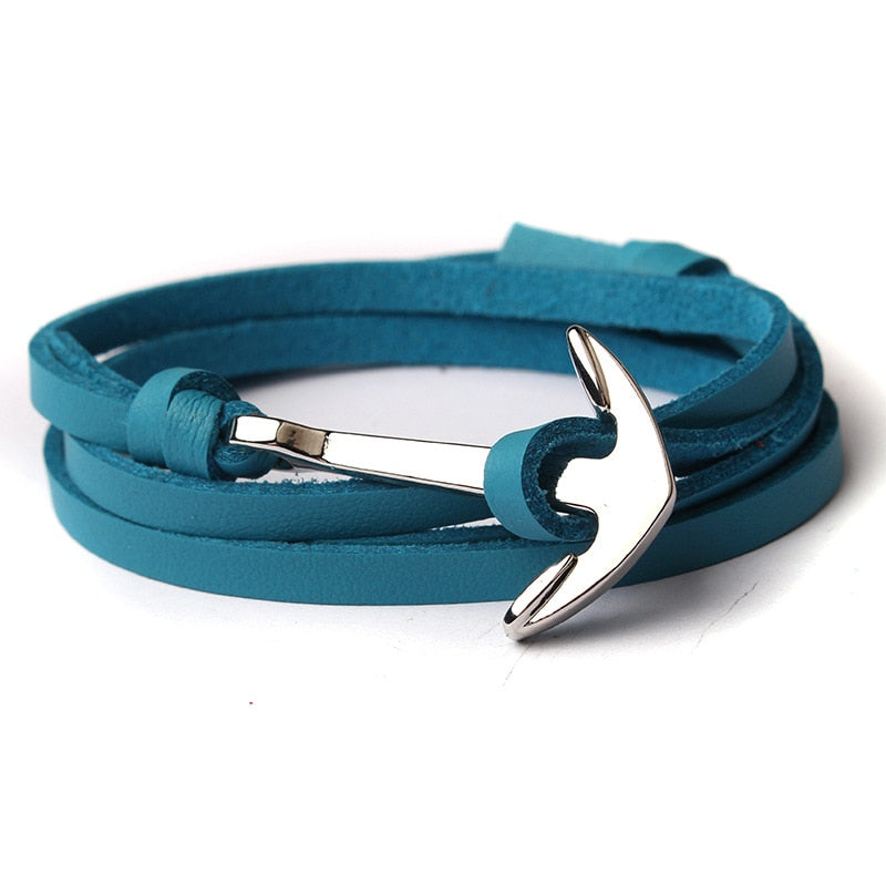 Seaworthy Leather Anchor Bracelet