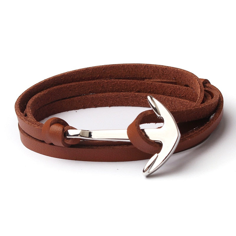 Seaworthy Leather Anchor Bracelet