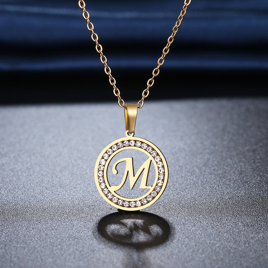 Crystal Clarity Initial Necklace - Gold / A The Namely Mine thenamelymine