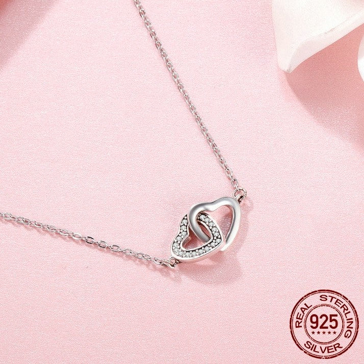 Entwined Silver Hearts Necklace - The Namely Mine thenamelymine