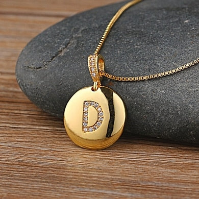 Circle of Light Initial Pendant Necklace - D The Namely Mine thenamelymine