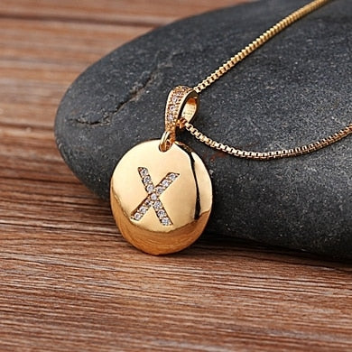 Circle of Light Initial Pendant Necklace - X The Namely Mine thenamelymine