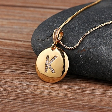 Circle of Light Initial Pendant Necklace - K The Namely Mine thenamelymine